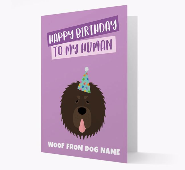 Personalized 'Happy Birthday To My Human' Card with {breedCommonName} Icon